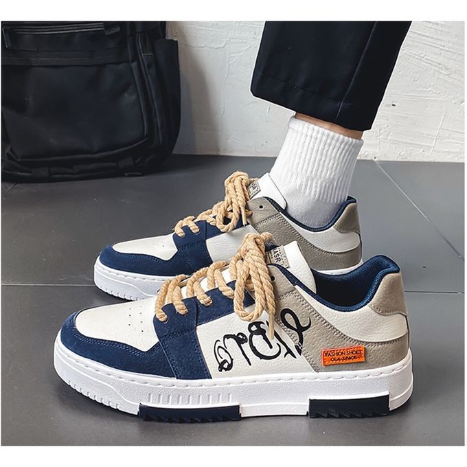 Casual Fashion Lace-Up Sneakers - Multicolour